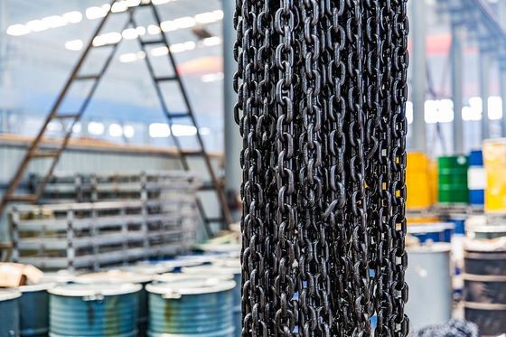 Black 6mm - 32mm Lifting Chain / Blackened Chain Polishing And Black Blackened